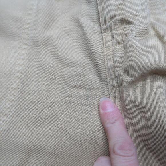 Nili Lotan Luna Pants Size 4 Beige Tan Drop Crotch Linen Blend Trousers - Picture 7 of 15
